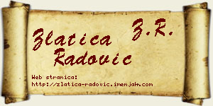 Zlatica Radović vizit kartica